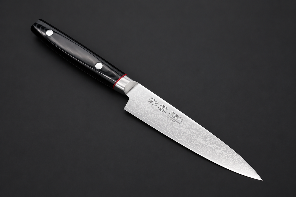 Kanetsugu Saiun Series Petty 120mm Japanese Damascus kitchen knife