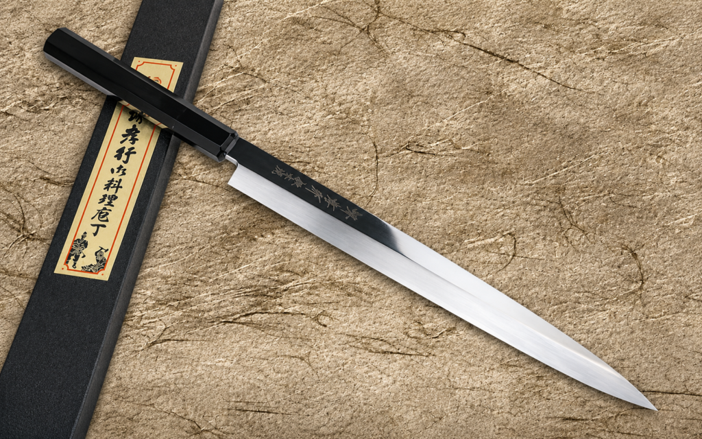 Sakai Takayuki GINKON Honyaki Ginsan Yanagiba 270mm with ebony handle